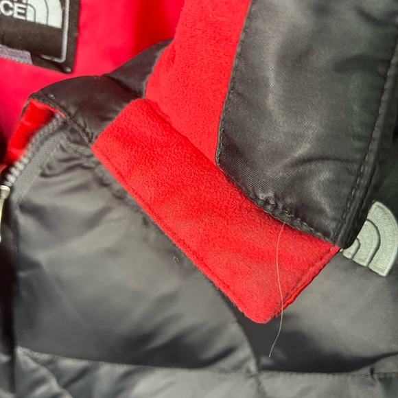 The North Faced 550 Grey Full Zip Goose Down Puffer Jacket Women’s Large - Picture 6 of 7